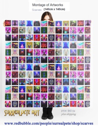 Buy this artscarf in surrealpetes redbubble shop