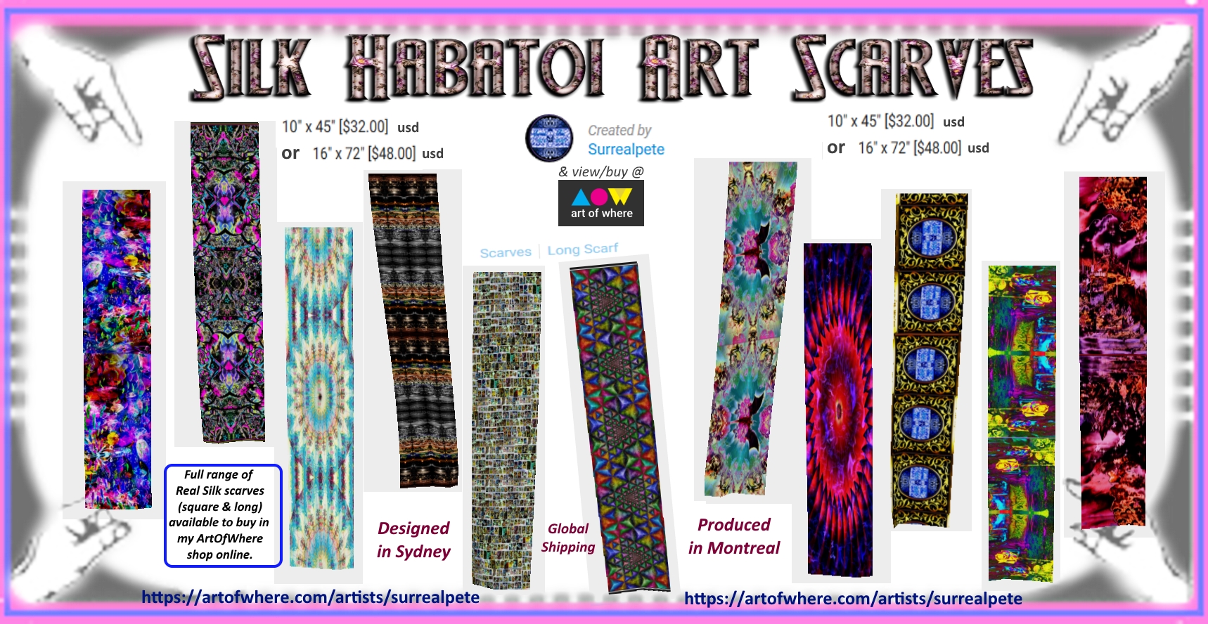 long real silk scarves in my artofwhere store