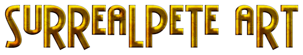 Surrealpete logo gold & link to gemsby store